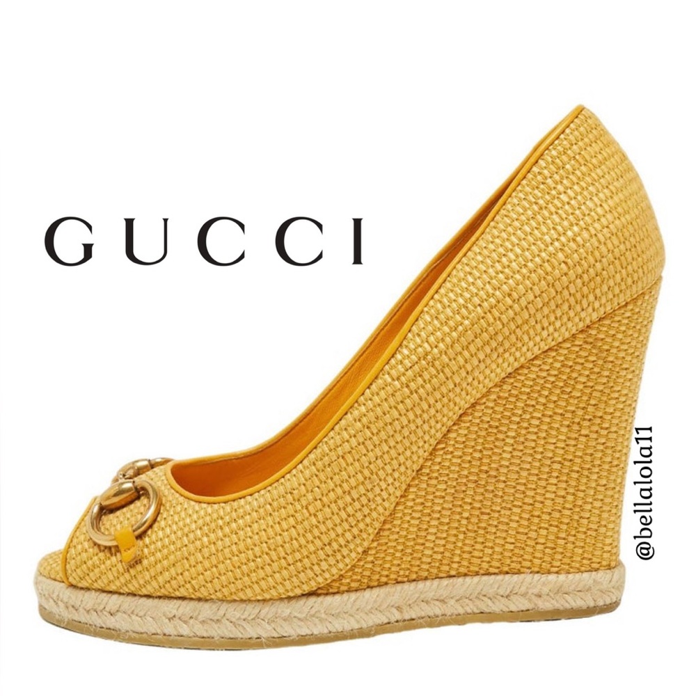AUTHENTIC GUCCI HORSEBIT WEDGES - Picture 11 of 15